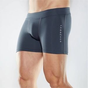 Leorever Mens Performance Micro Tight Compression Short Graphite Grey Size Small